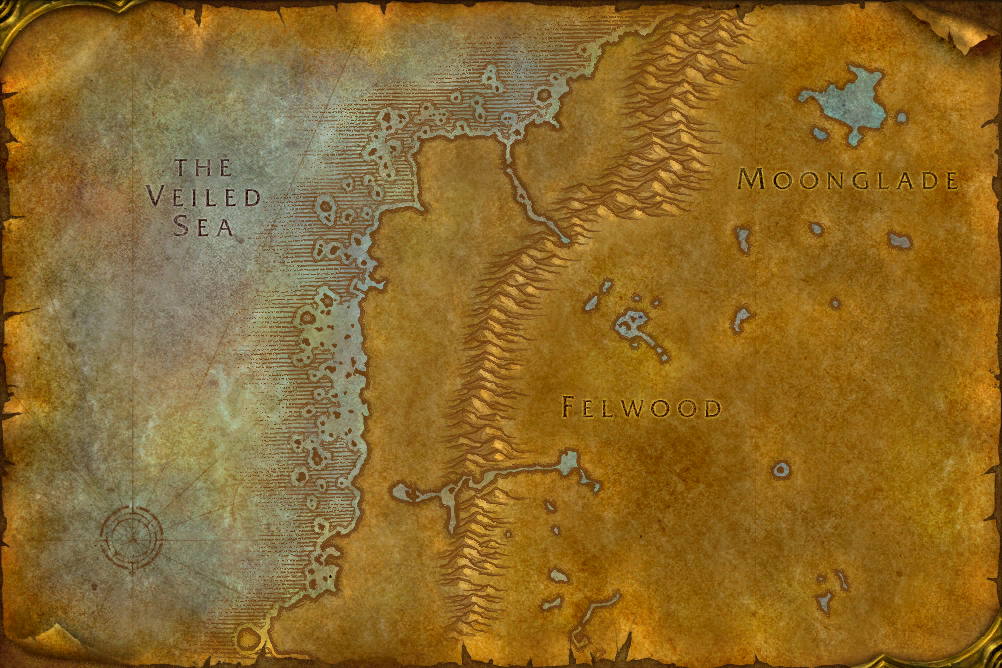 The map of Darkshore
