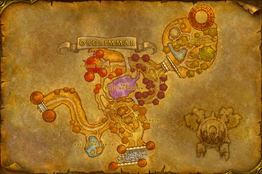 The map of Orgrimmar