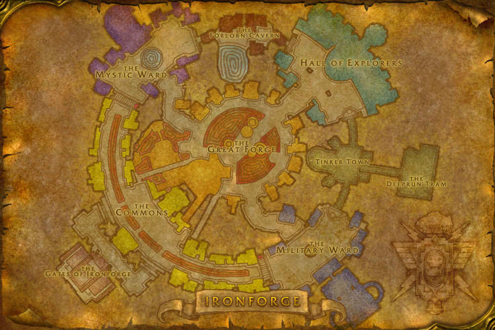 The map of Ironforge