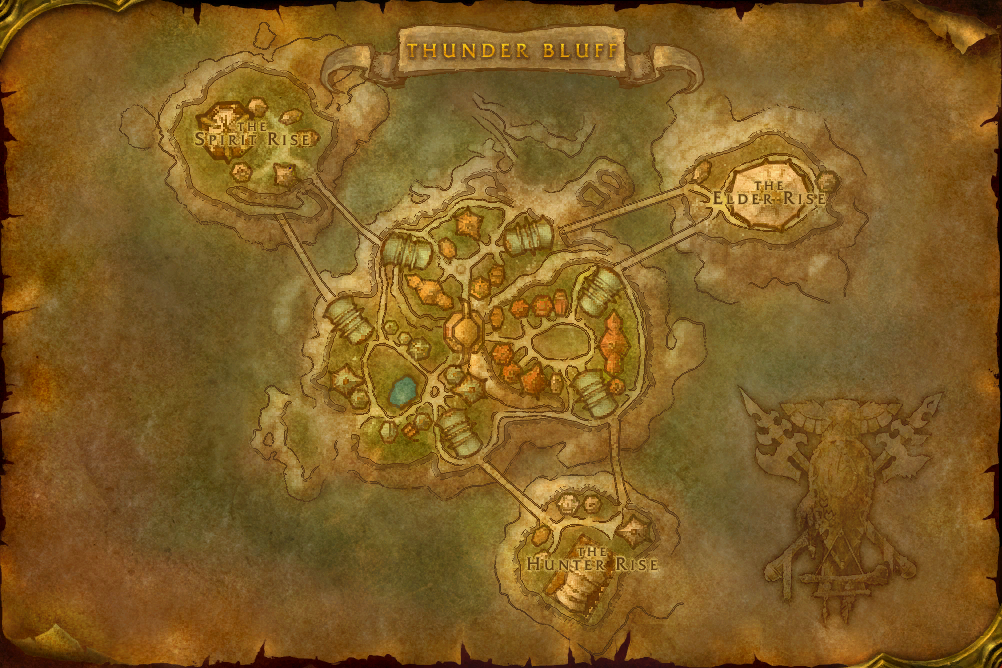 The map of Thunder Bluff