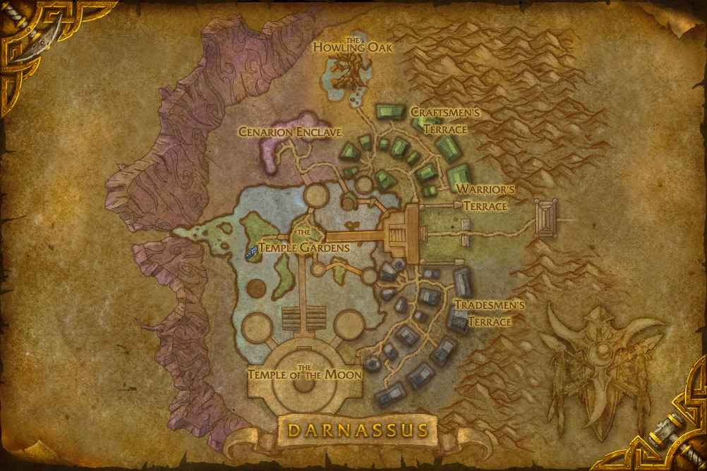 The map of Darnassus