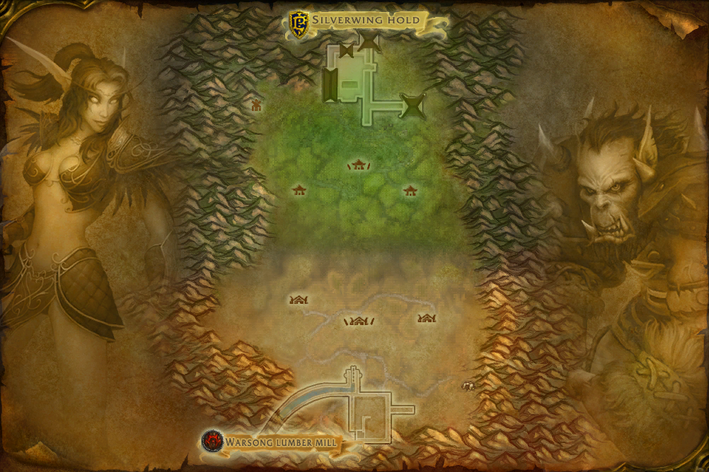 The map of Warsong Gulch
