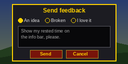 Feedback in the game
